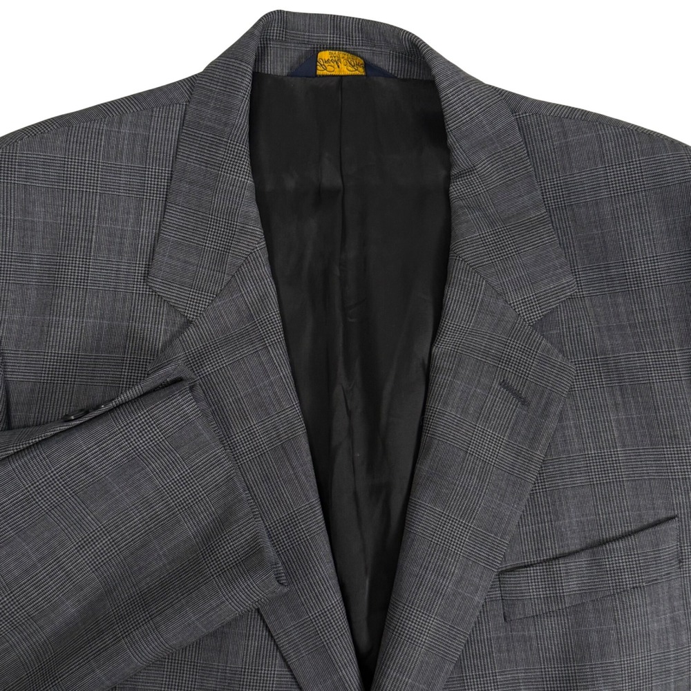 Brooks Brothers Brooksease Mens 44R Blazer Glen Plaid Wool‎ Sport Coat Stretch